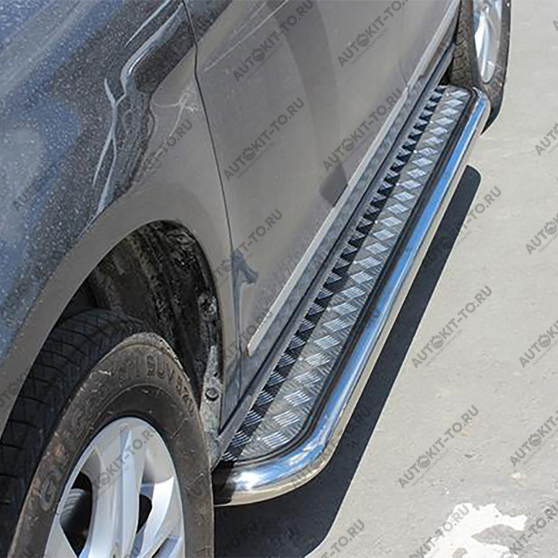 Пороги алюминиевые с нержавеющей площадкой для Great Wall Hover H6 2012+